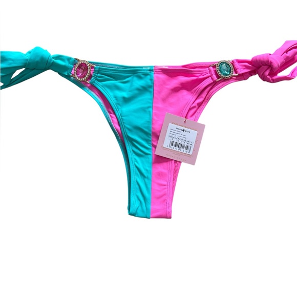 MODA MIX DOLLY MIX Halter Bikini SET Triangle Top XL Bottoms M Sarong O/S NWT - Picture 3 of 7